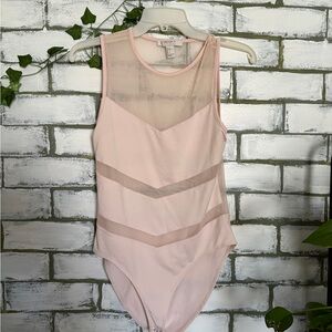 Forever 21 Pink mesh bodysuit